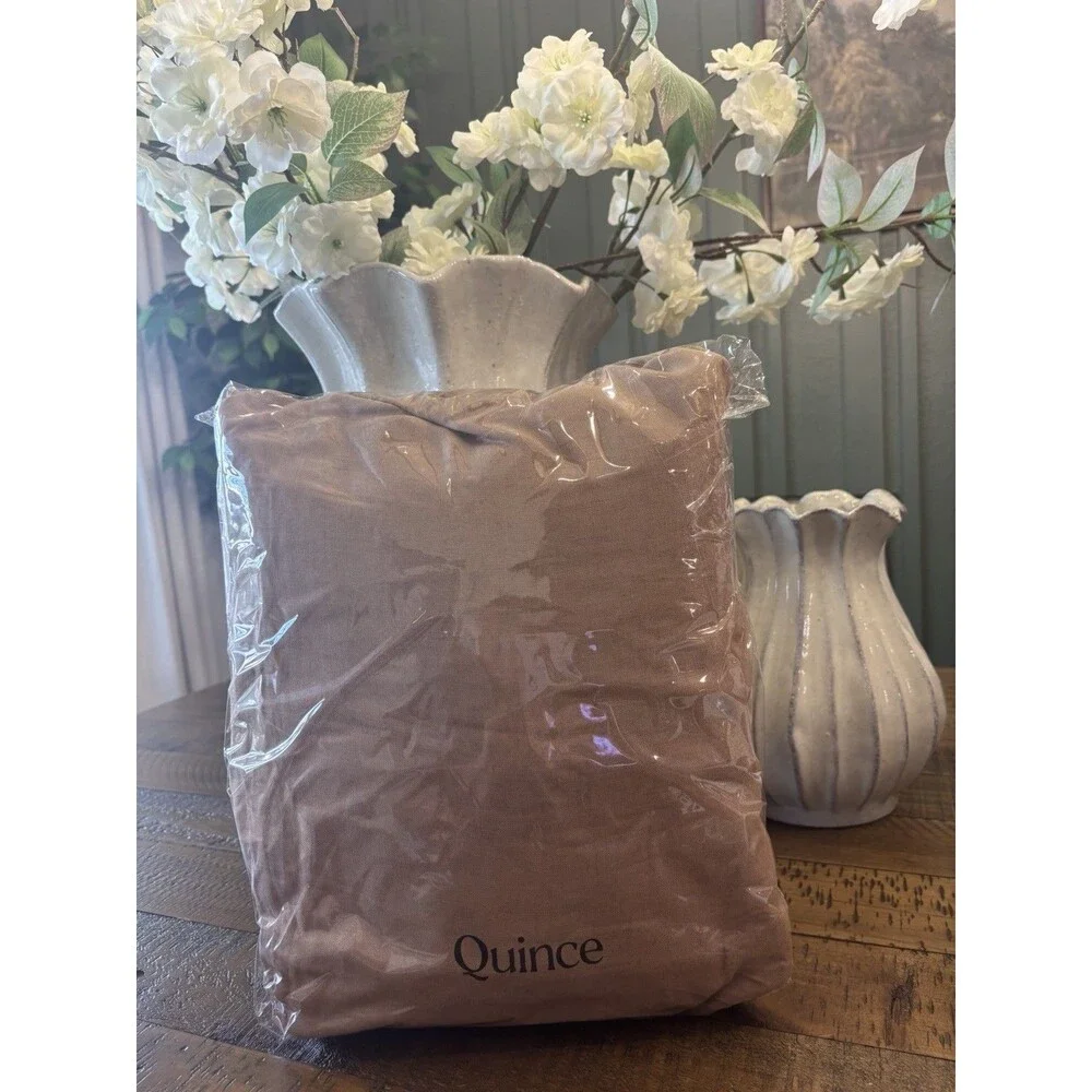 Quince European Linen 4 Pc Sheet Set In Latte Size FULL $174 Retail NEW